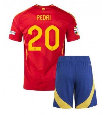 Spanien Pedri Gonzalez #20 Hemmakläder Barn EM 2024 Kortärmad (+ Korta byxor)